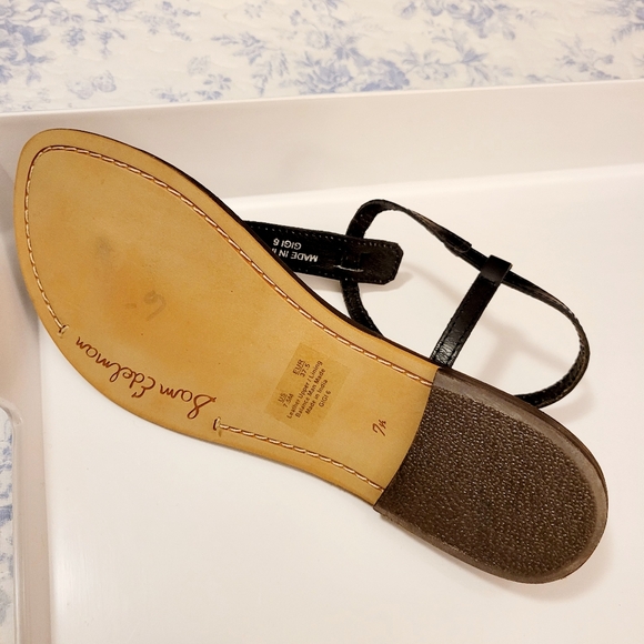 Sam Edelman Gigi t-strap boho sandal painted Aztec tribal print black leather - Picture 6 of 11